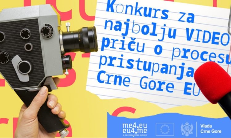 Na slici je poster na koje pise Konkurs za najbolju video priču za novinare