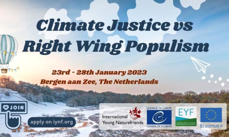 Na slici je poster za seminar „Klimatska pravda vs Desničarski populizam“