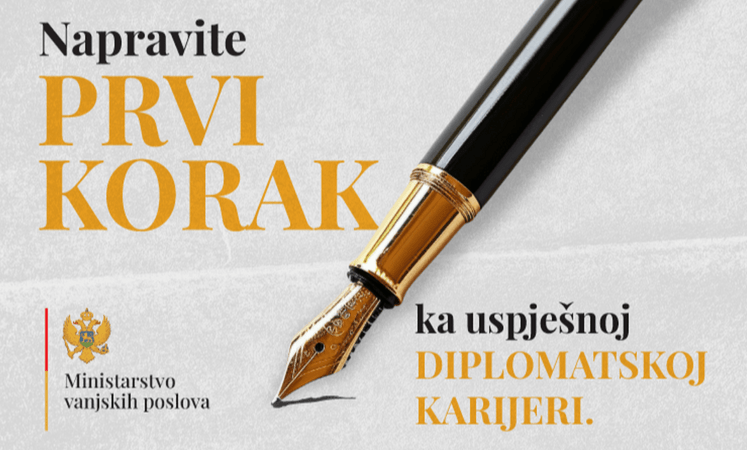 na slici pise napravite prvi korak ka uspjesnoj diplomatskoj karijeri