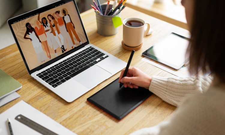 creative-illustrator-working-devices