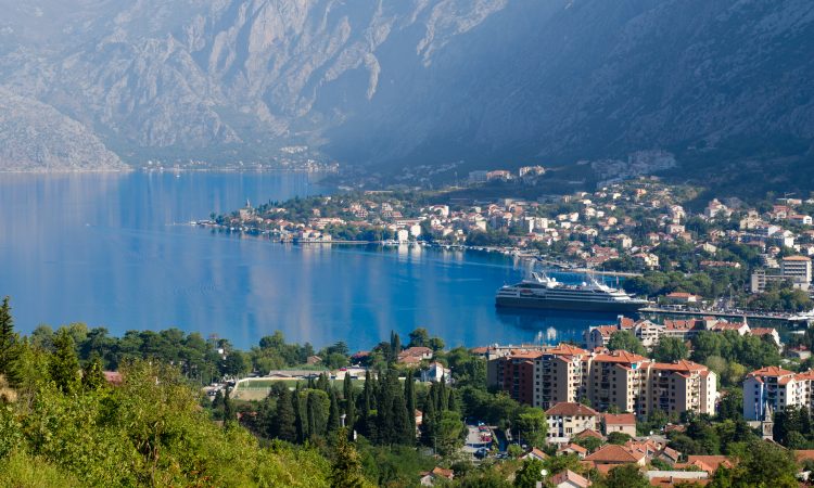 View of Kotor city in Montenegro. Taken from the high mountain nearby