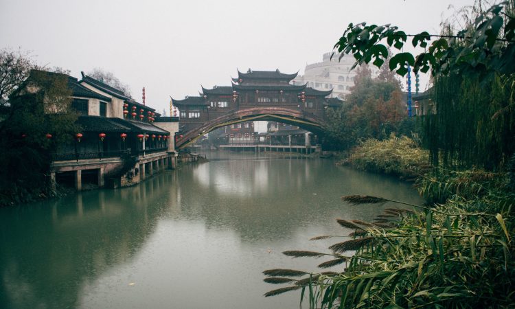 A beautiful shot of Song Dynasty Town, Xihu, China