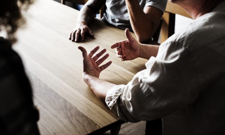 Diverse friends gathering together