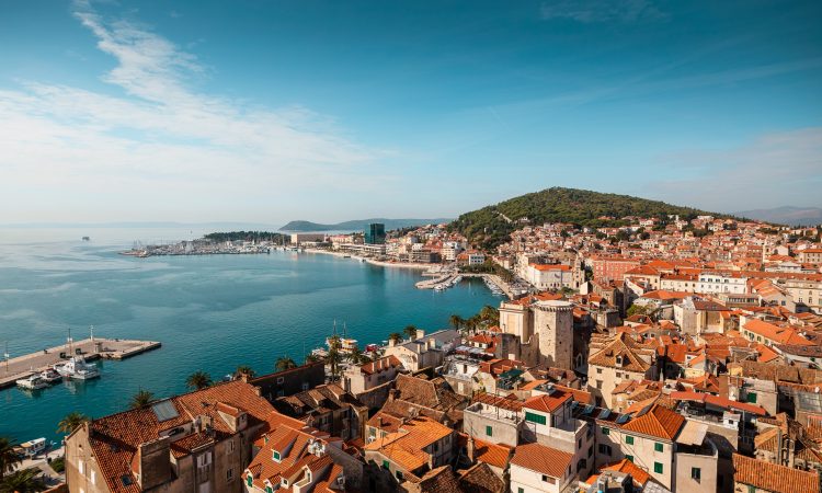 A high angle view of Split, Dalmatia, Croatia