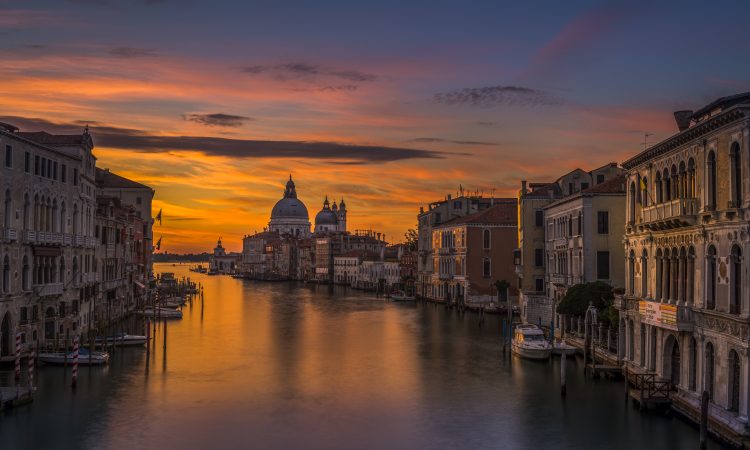 The awakening of venice during summer time.