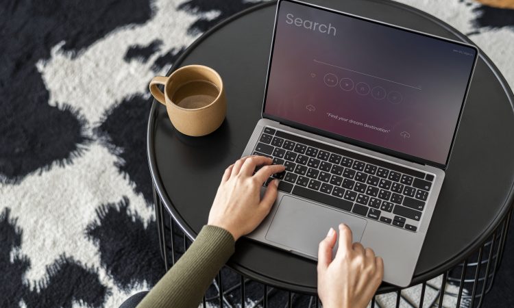 Woman working from home on a laptop