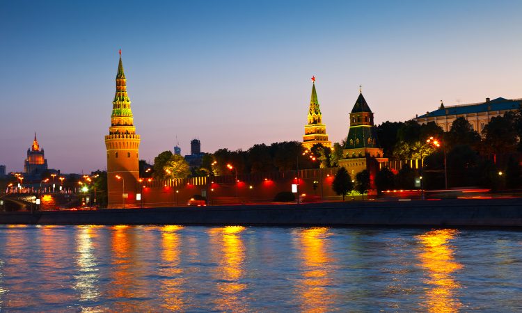 Moscow Kremlin in summer night. Russia